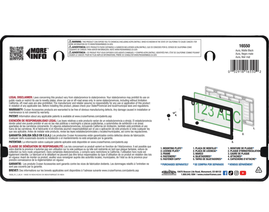 Cruiser 16550 License Plate Frame||16550_3.Png||88||c3416550||2213168