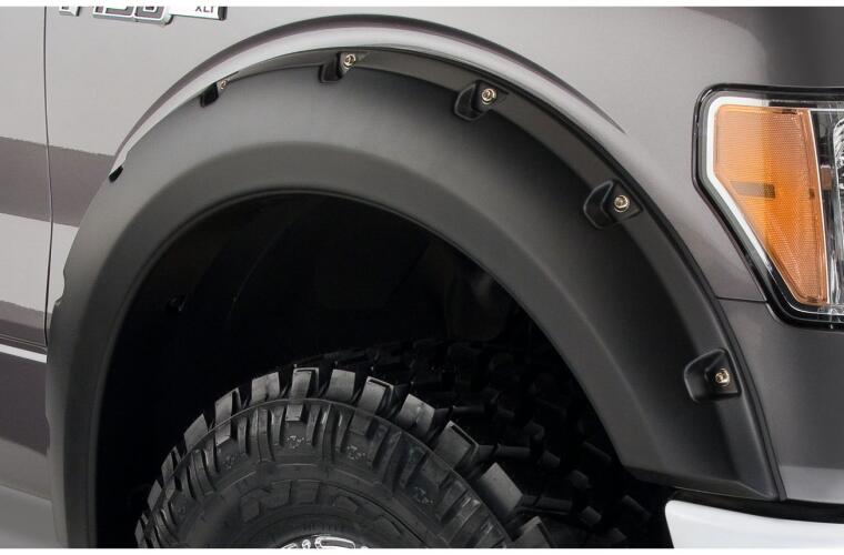 Product of Bushwacker 20929-02 Pocket Style/ Exposed Fasteners Black Fender Flare - Set Of 4