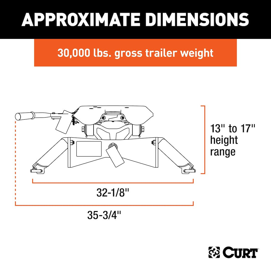 Curt 16190 Fifth Wheel Trailer Hitch||16190_3008x1990_Ca.Jpg||95||c9316190||905587