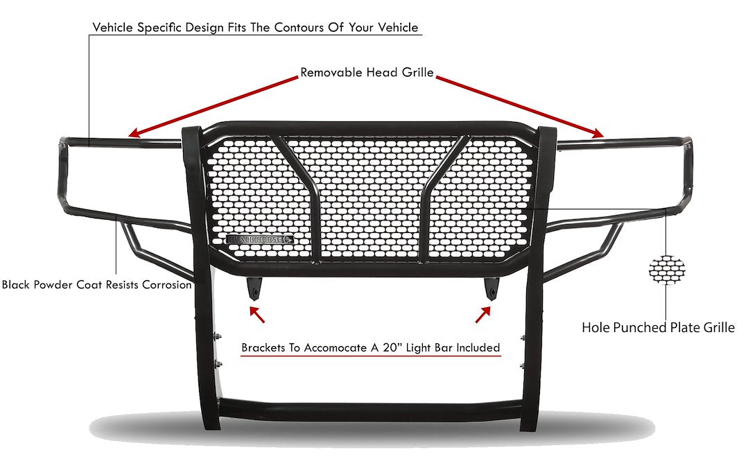 Product of Black Horse Offroad RU-DOSP19-B Grille Guard