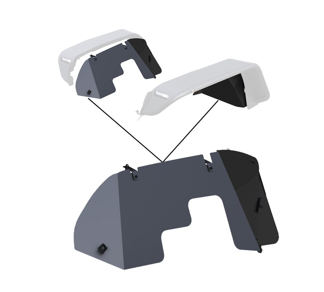 Product of Black Horse Offroad TFFJL4F Non-Exposed Fasteners Black Fender Flare - Set Of 2