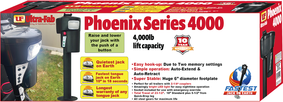 Product of Ultra-Fab Products 38-944040 4000 Pound Electric Trailer Tongue Jack