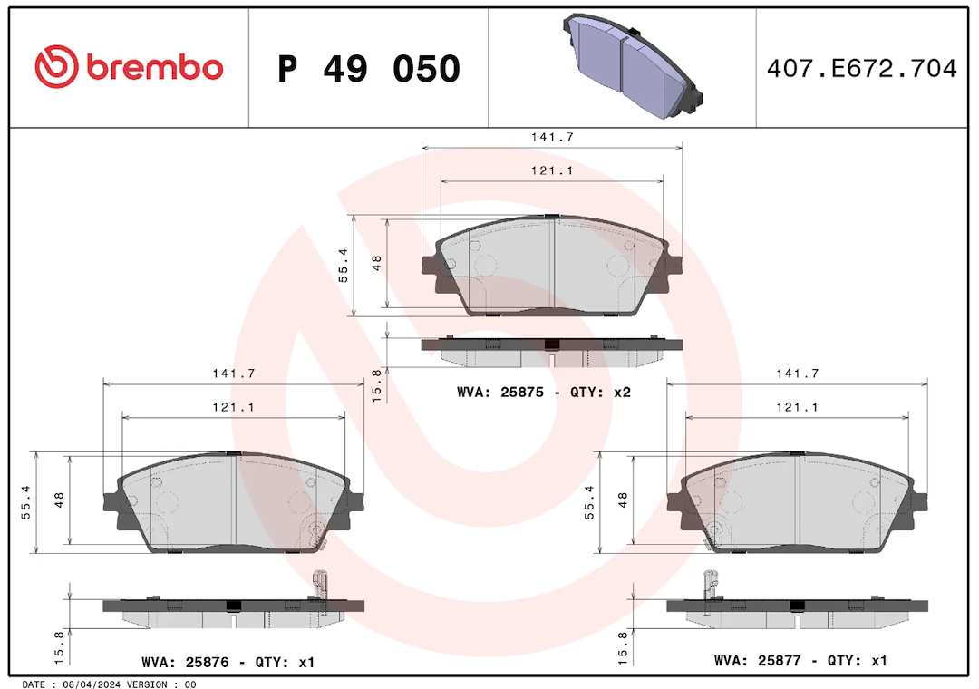 Brembo P49050 Brake Pad||p49050_3.Png||88||brmp49050||1684650