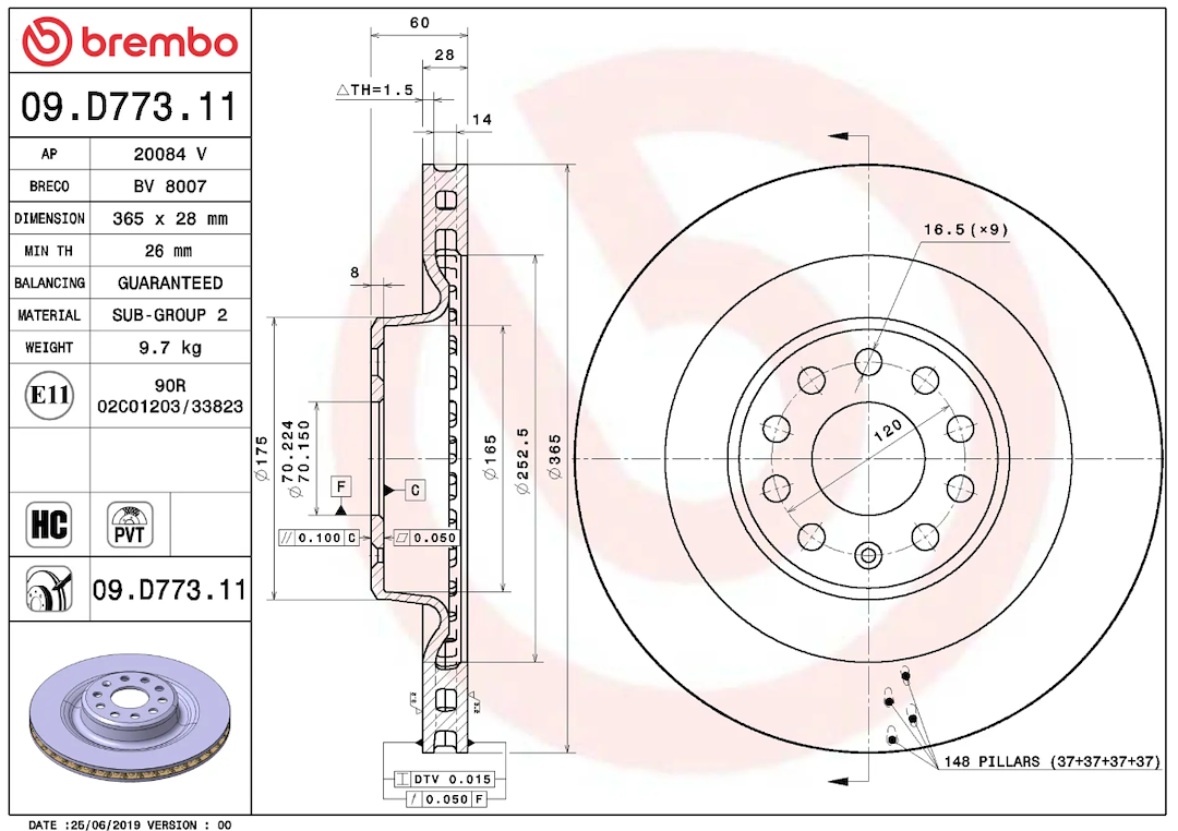 Brembo 09d77311c02 Brake Rotor||09d77311c02_1.Png||86||brm09d77311||1684379