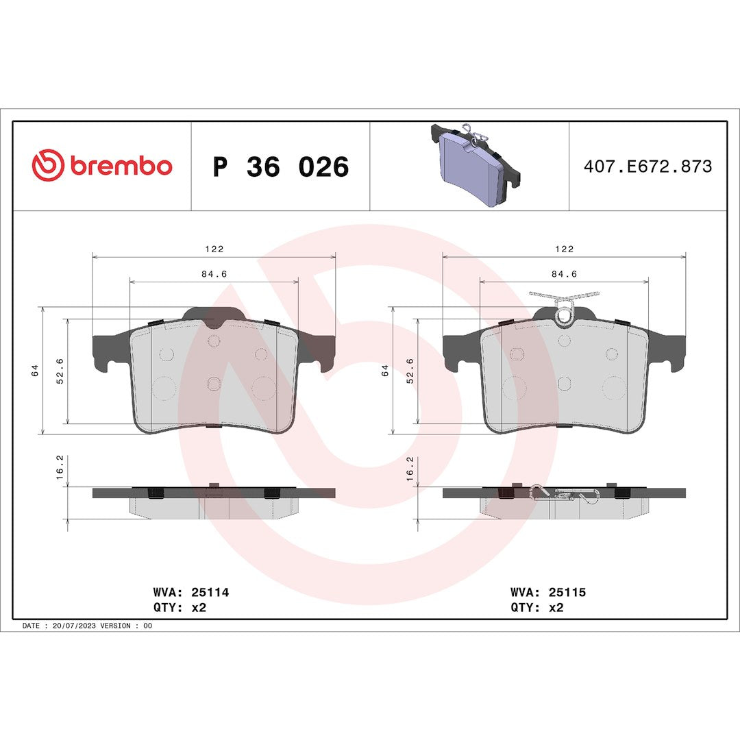 Brembo P36026 Brake Pad||p36026_Drw.Jpg||87||brmp36026||1754595