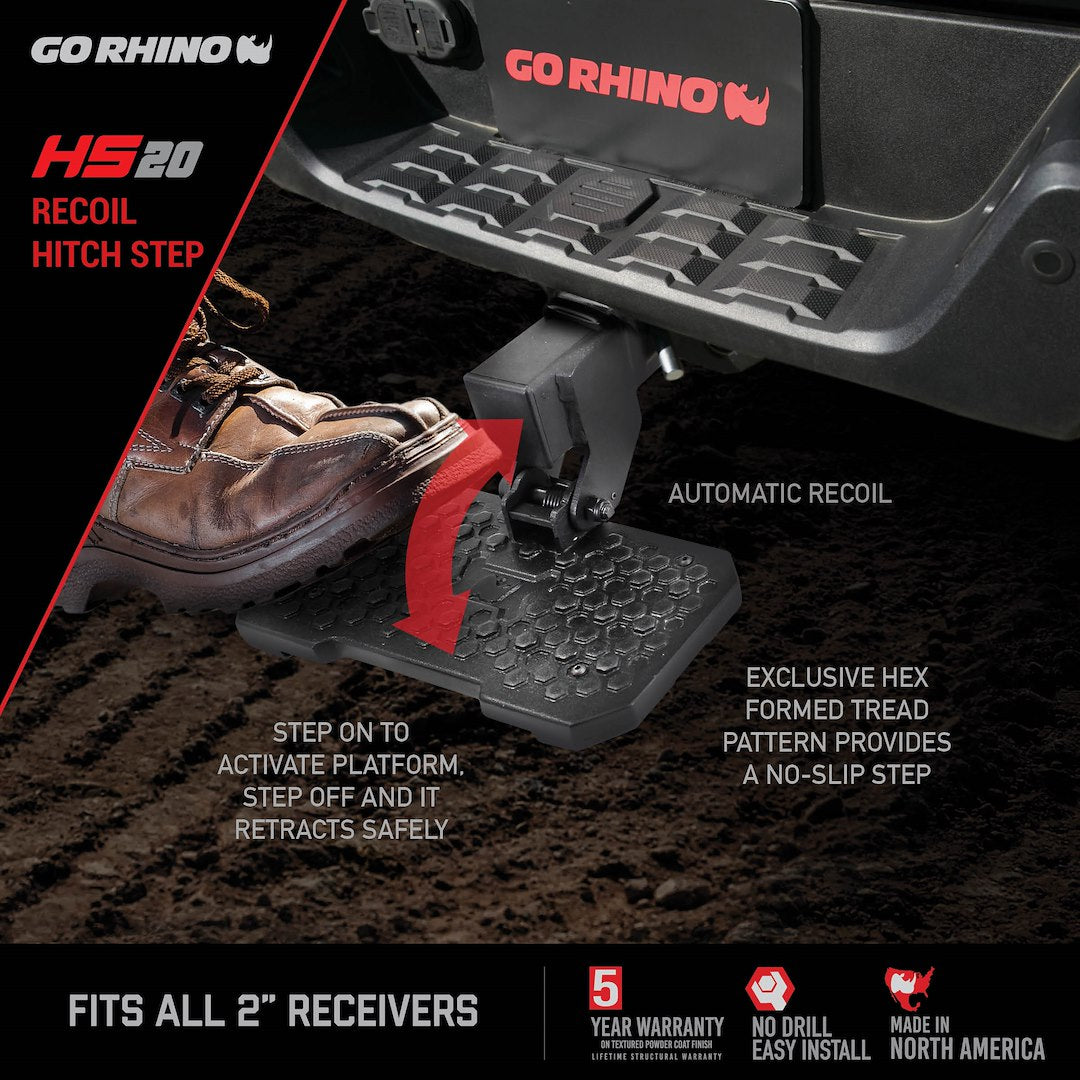 Product of Go Rhino HS2012T Black Textured Steel Truck Step
