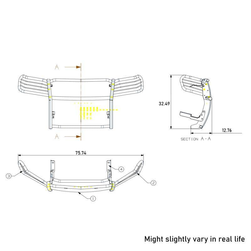 Black Horse Offroad 17a080202mss-Plb Grille Guard||17a080202mss-Plb_10.Jpeg||94||blk0202mssplb||2344452