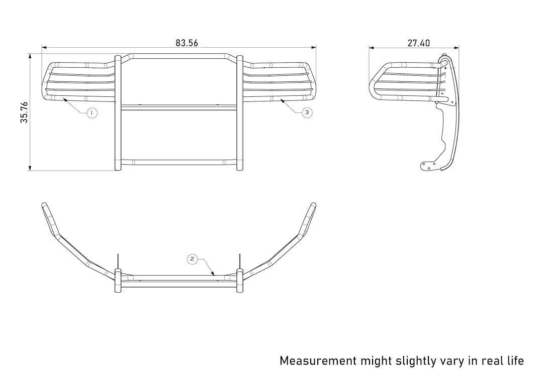 Product of Black Horse Offroad 17DG109MA-PLFB Grille Guard