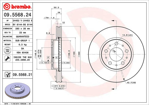 Brembo 09556821c02 Brake Rotor||09.5568.21-D.Jpg||86||brm09556821||1298342
