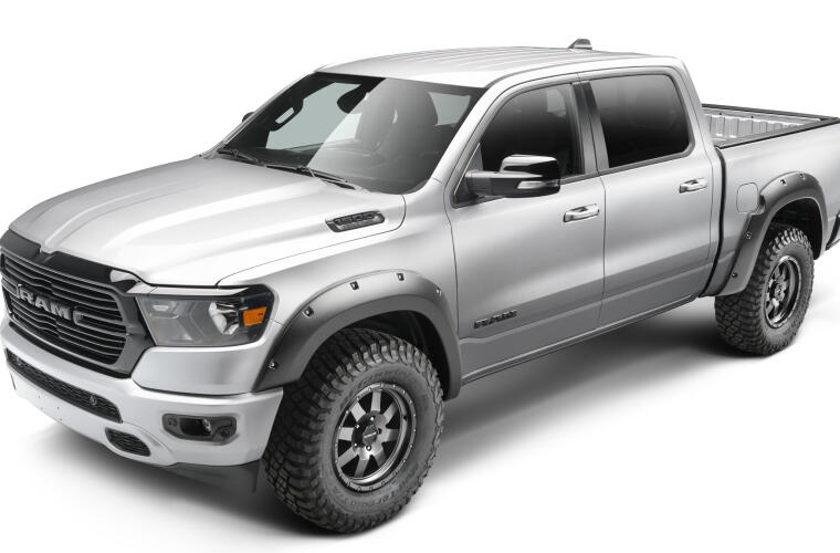 Product of Bushwacker 50924-02 Pocket Style/ Exposed Fasteners Black Fender Flare - Set Of 4