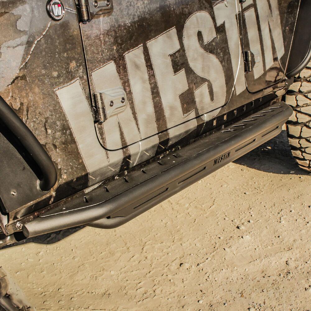 Product of Westin Automotive 42-6025 Black Steel Flat Rocker Panel Guard