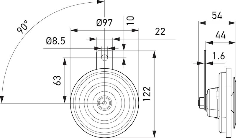 Product of Hella 002952811 Horn