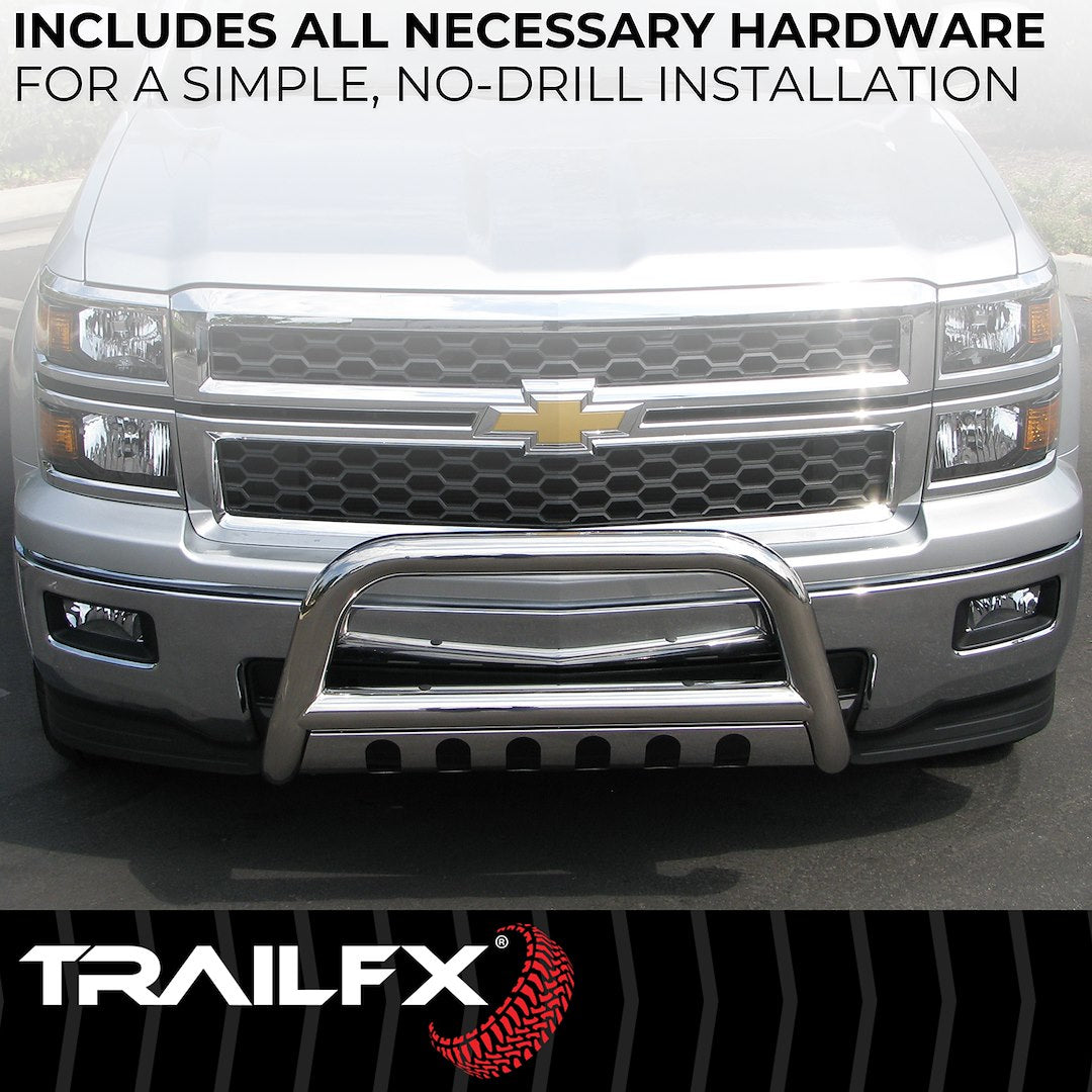 Product of TrailFX 8923342 Bull Bar Polished 3 Inch Yes with skid plate