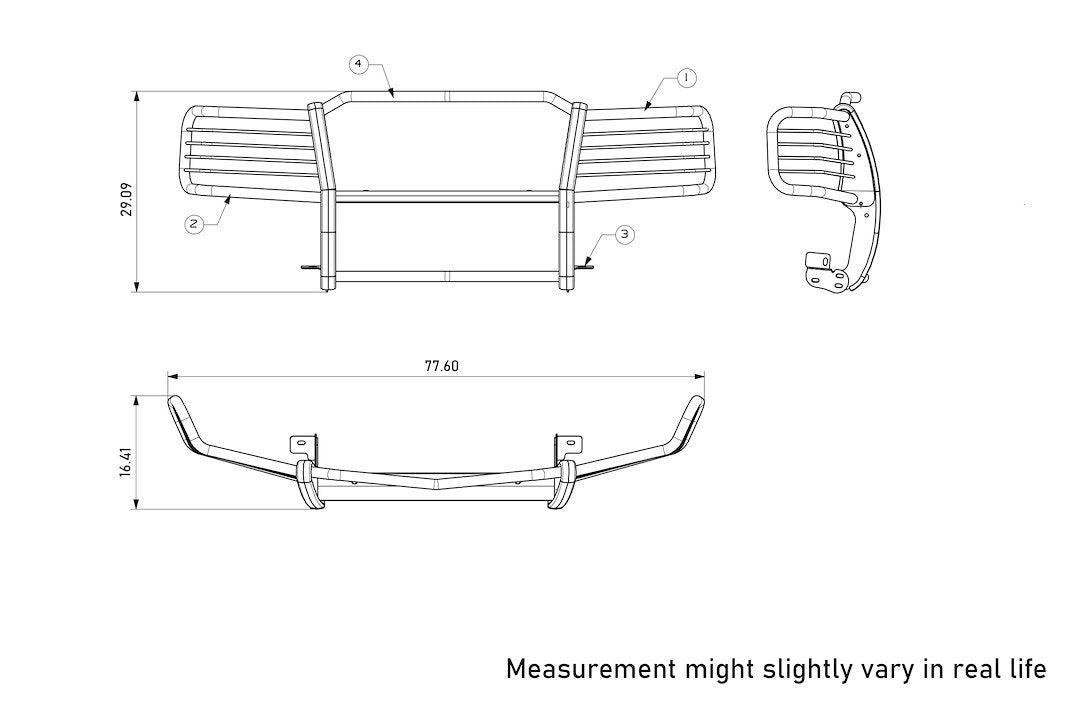 Product of Black Horse Offroad 17GT23MA-PLFB Grille Guard