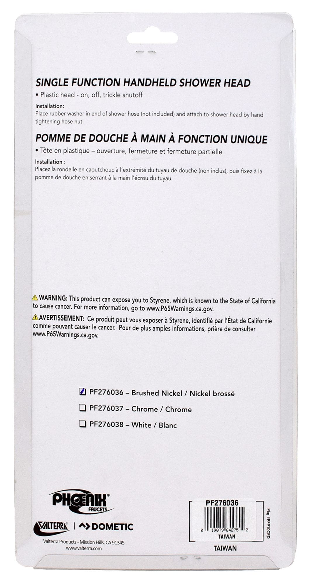 Phoenix Products Pf276036 Shower Head||pf276036_2.Jpg||87||v46pf276036||1609779