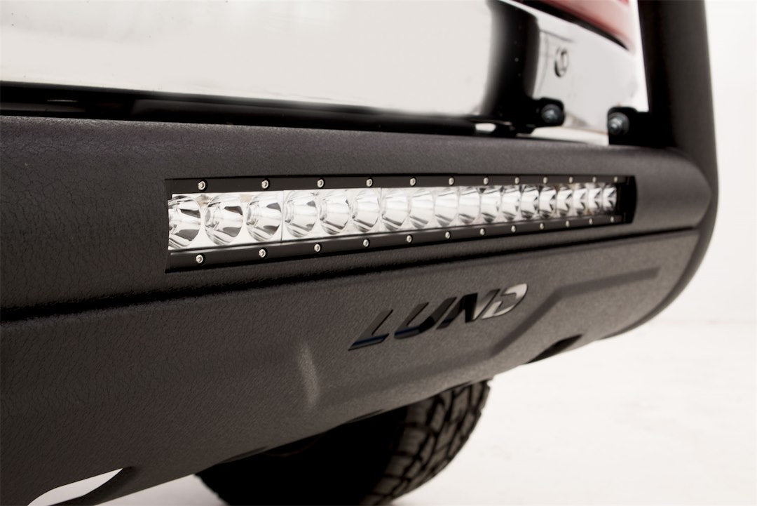 Product of Lund International 47121216 Bull Bar Black Wrinkle Powder Coated 3-1/2 Inch Yes with skid plate