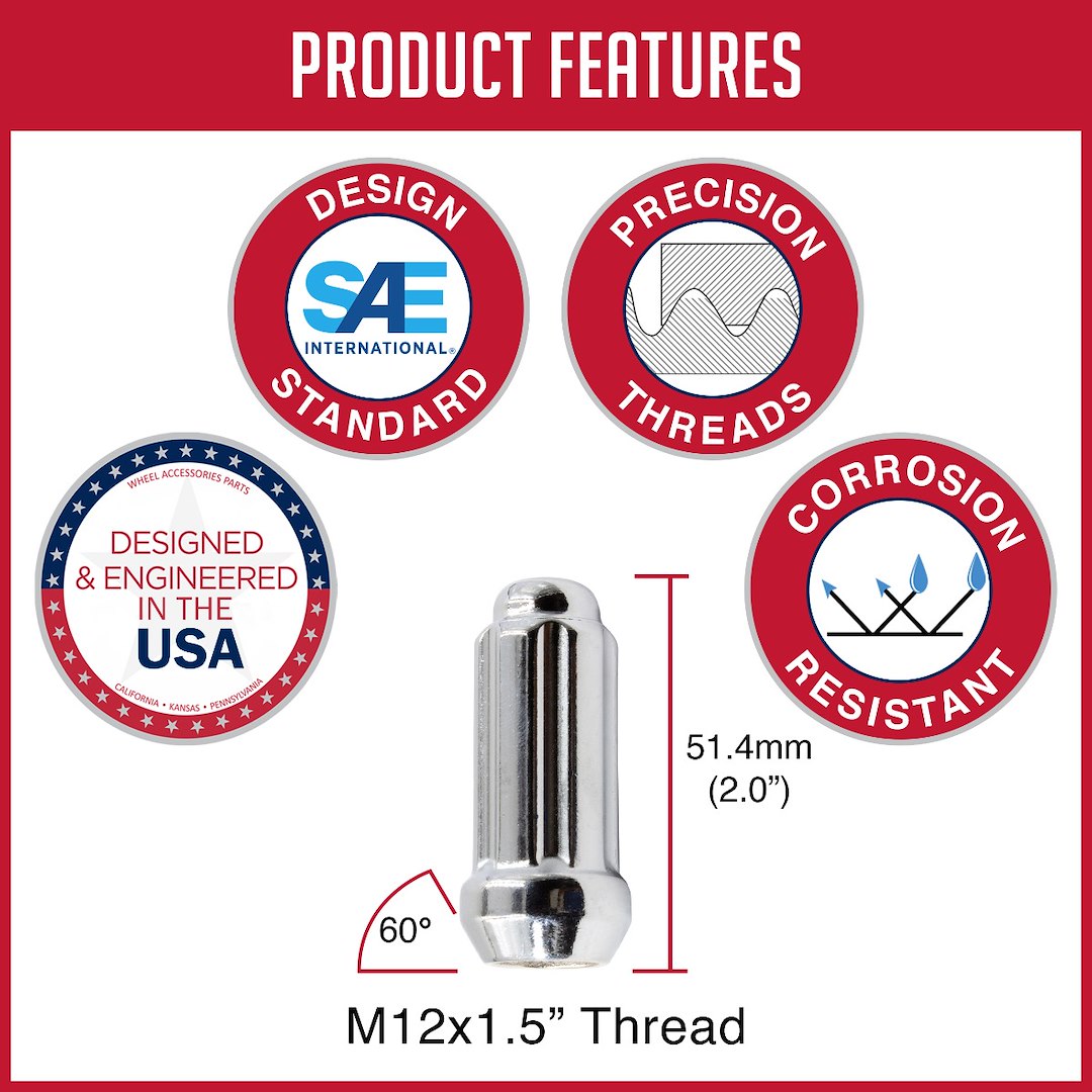 Product of Coyote Wheel Accessories 631145 60 Degree Conical 12x1.5 Lug Nut