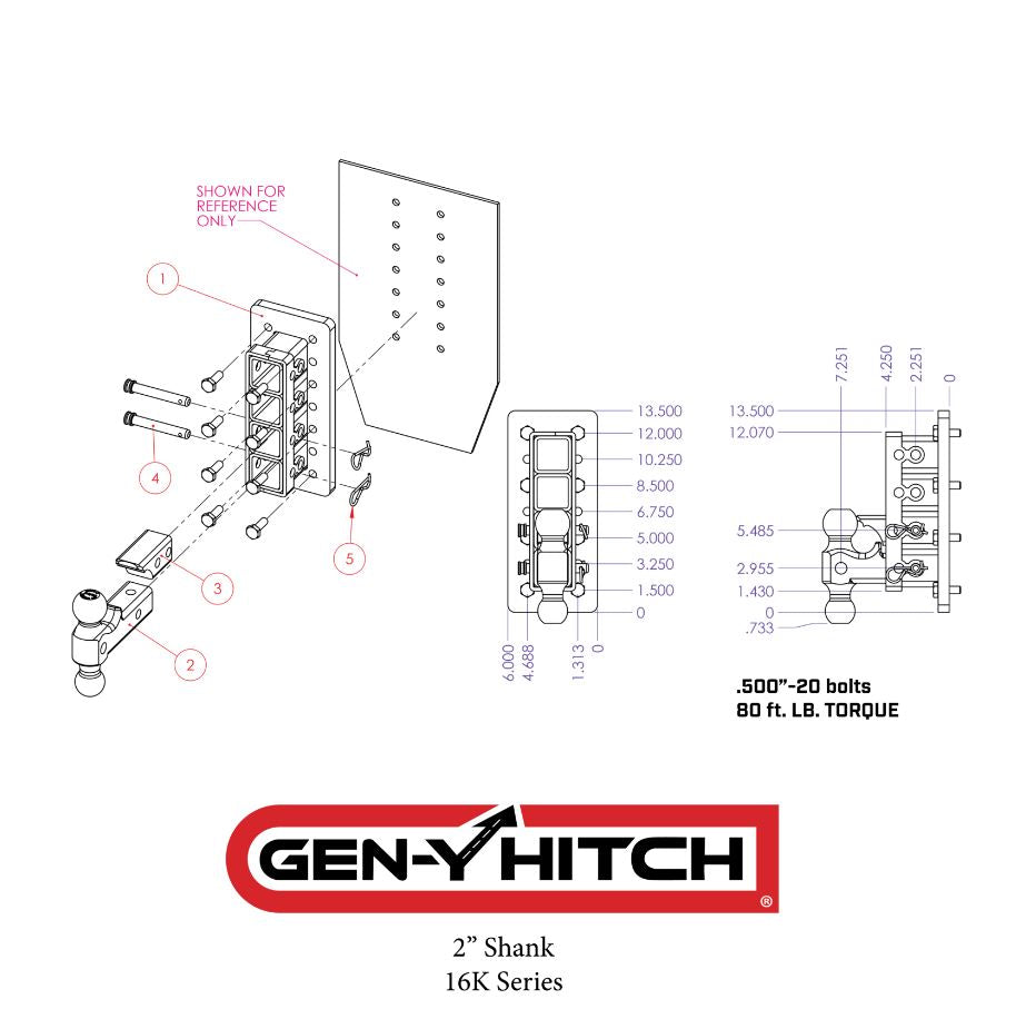 Product of Gen-Y Hitch GH-3024 Receiver Trailer Hitch Ball Mount
