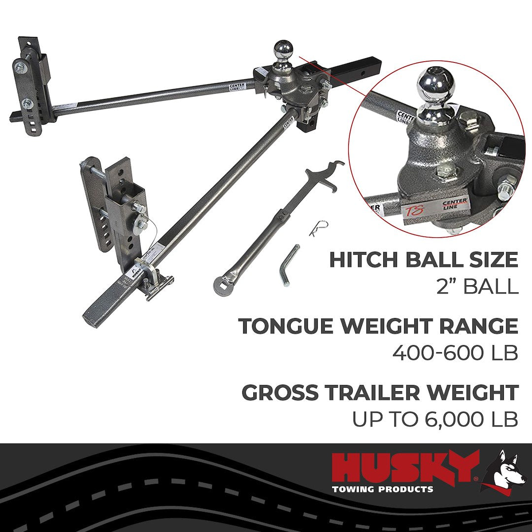 Product of Husky Towing 32215 6000 Pound Round Bar Weight Distribution Hitch