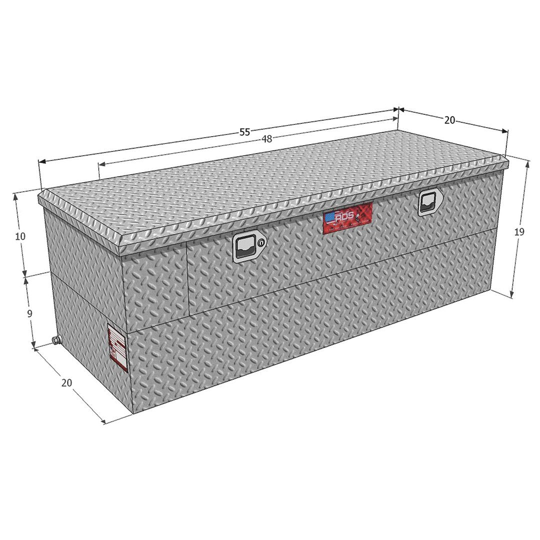 Product of RDS Tanks 72775 Rectangular 40 Gallon Auxiliary Fuel Tank