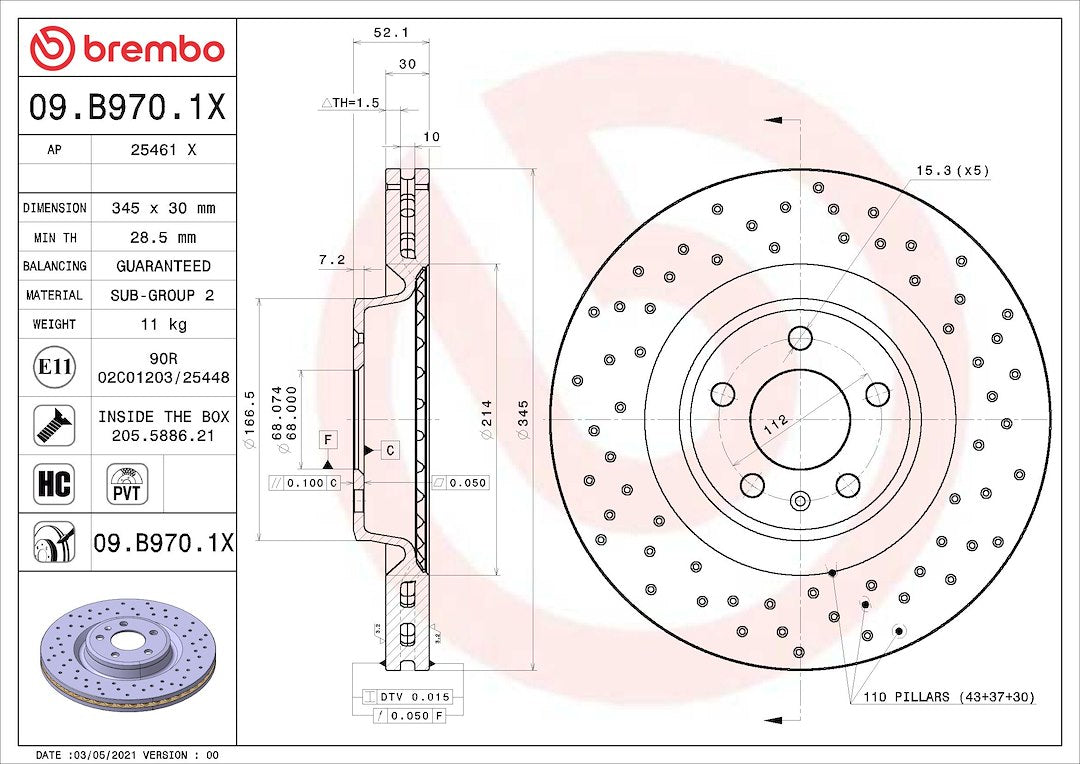 Brembo 09b9701xc02 Brake Rotor||09b9701xc02_5.Jpg||90||brm09b9701x||1684256