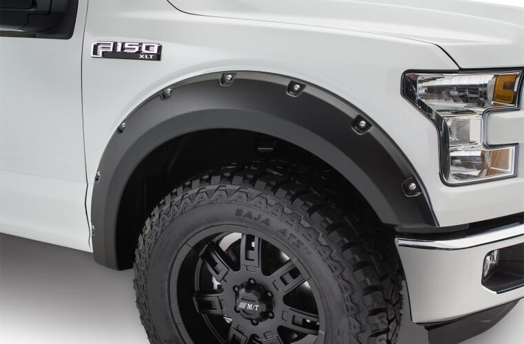 Product of Bushwacker 20935-02 Pocket Style/ Exposed Fasteners Black Fender Flare - Set Of 4