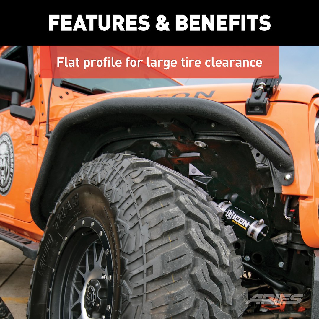 Product of Aries 1500201 Non-Exposed Fasteners Black Fender Flare - Set Of 2