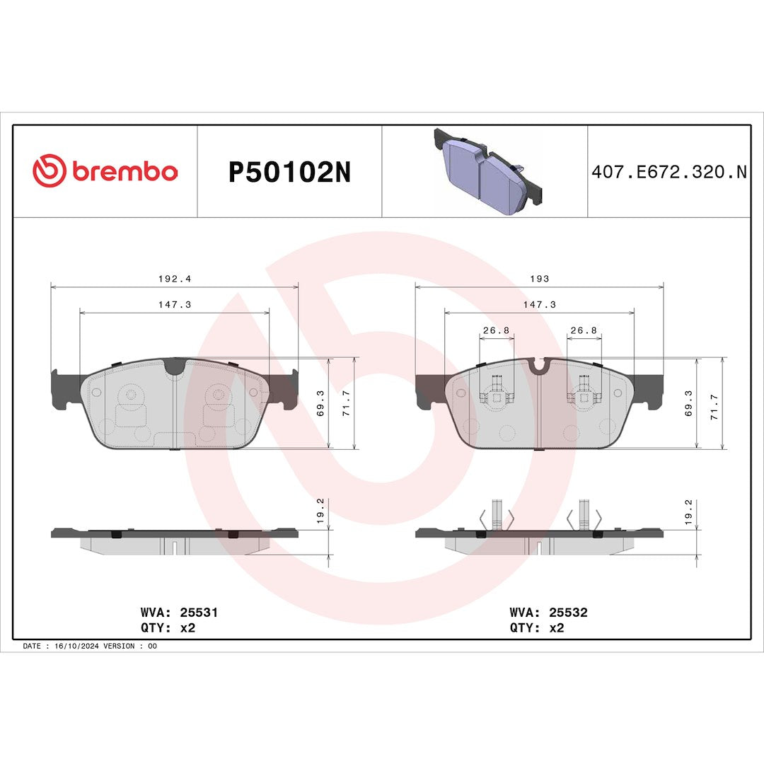Brembo P50102n Brake Pad||p50102n_Drw.Jpg||92||brmp50102n||1753567