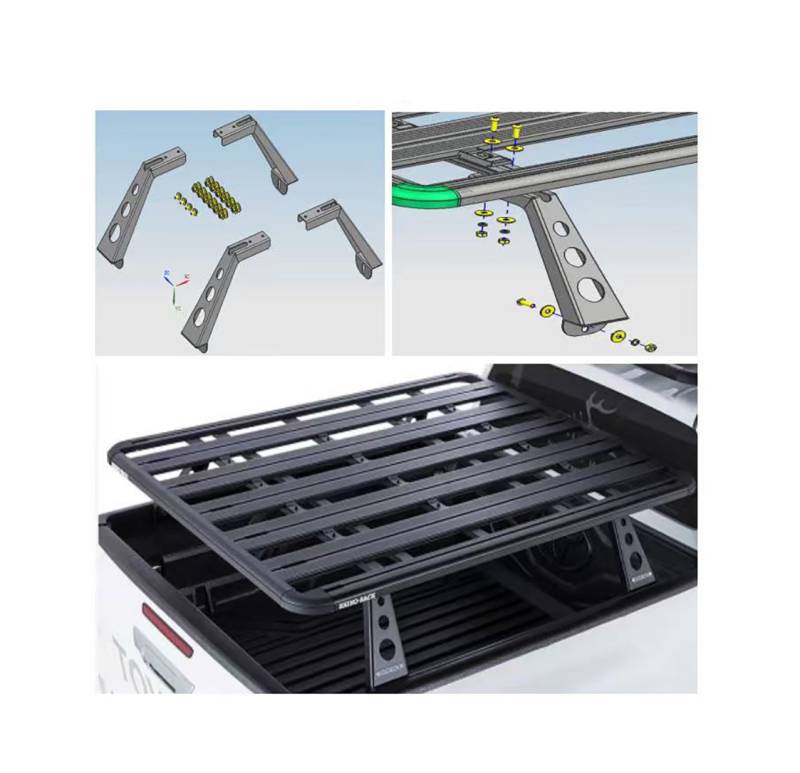 Black Horse Offroad Whpb4 Bed Cargo Rack Upright||whpb4_6.Jpg||91||blkwhpb4||1214967