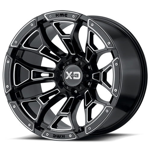 Product of KMC Wheels 20x10 Black With Natural Accents Wheel - 8x6.50 Bolt Pattern
