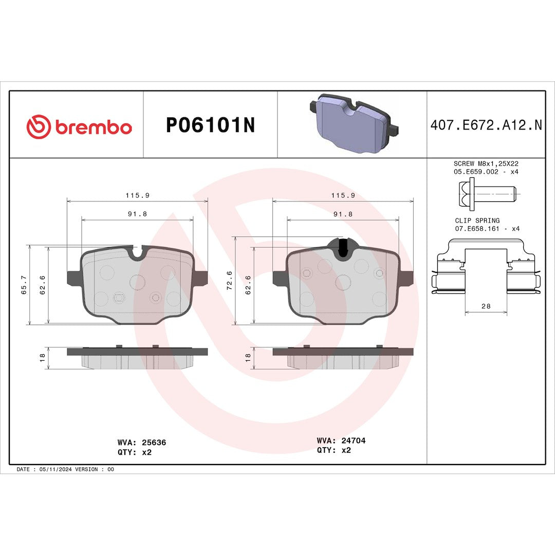 Brembo P06101n Brake Pad||p06101n_Drw.Jpg||87||brmp06101n||1752557