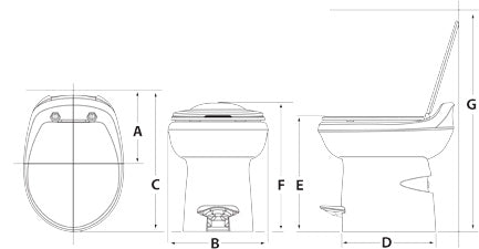 Product of Thetford 34430 Permanent Full Bowl Flush Toilet , 17-1/2 Inch