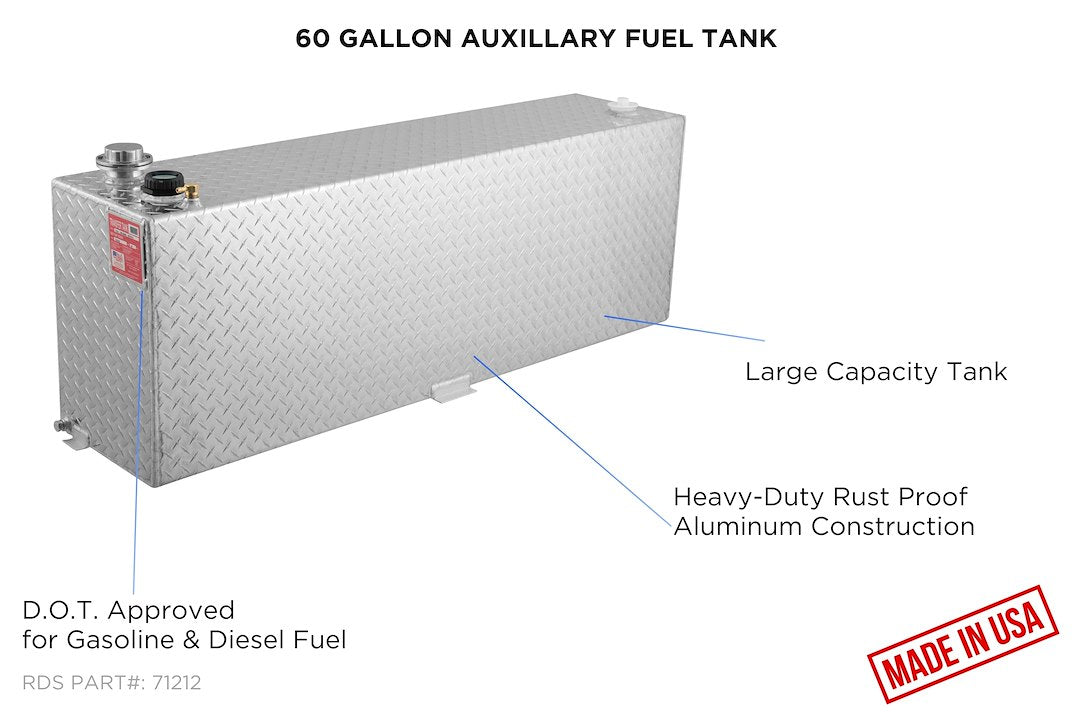 Product of RDS Tanks 71212 Diesel/ Gasoline Liquid Transfer Tank 60 Gallon Rectangular