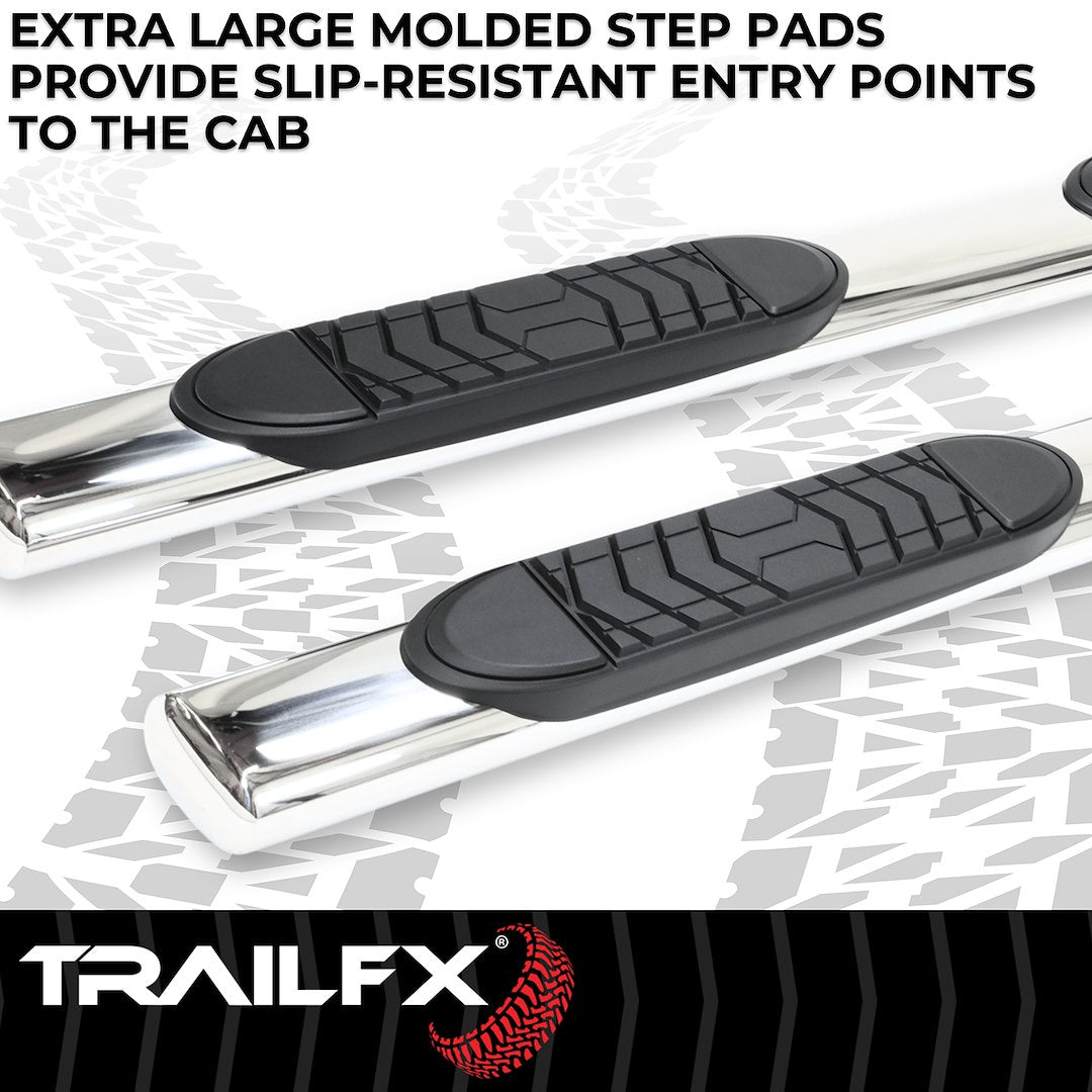 Product of TrailFX A7093S TFX 5" Oval Straight Side Bars Nerf Bar With Surface Steps