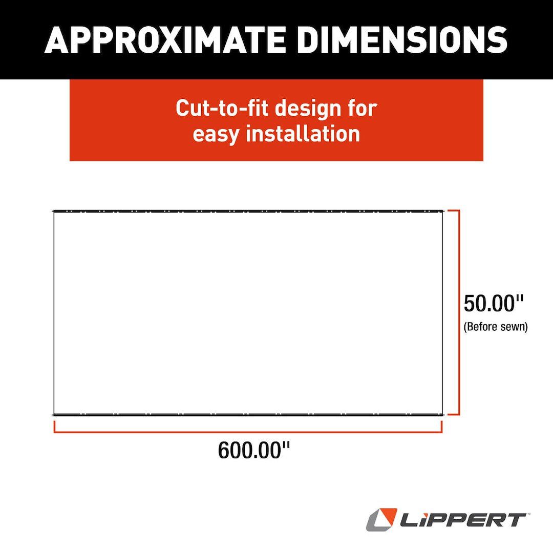 Product of Lippert Components 432253 Black/ Gray/ Silver RV Patio Anti-Scuff/ Anti-Mildew Fabric Awning Fabric