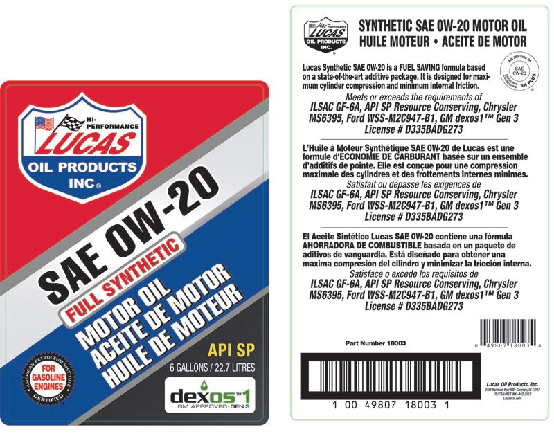Product of Lucas Oil 18003 Oil