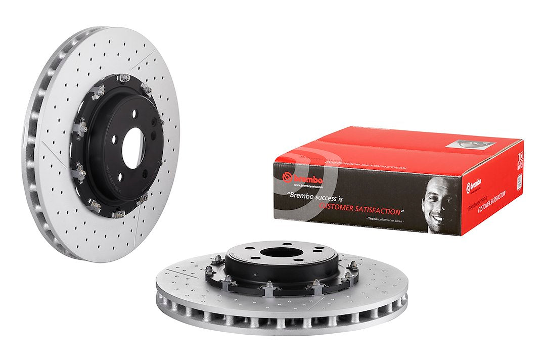 Product of Brembo 09888023C02 Vented Cross Drilled 1 Piece Brake Rotor