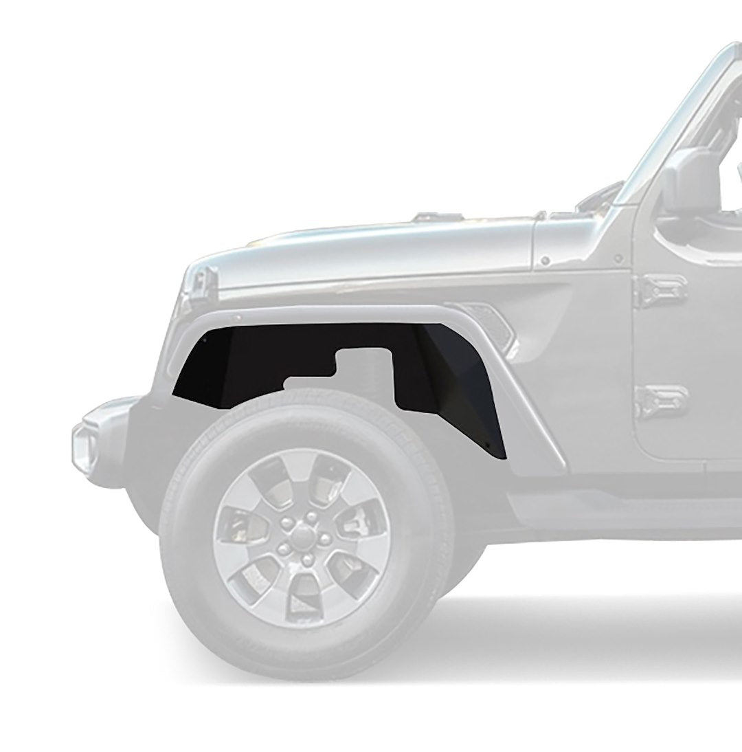 Product of Black Horse Offroad TFFJL4F Non-Exposed Fasteners Black Fender Flare - Set Of 2