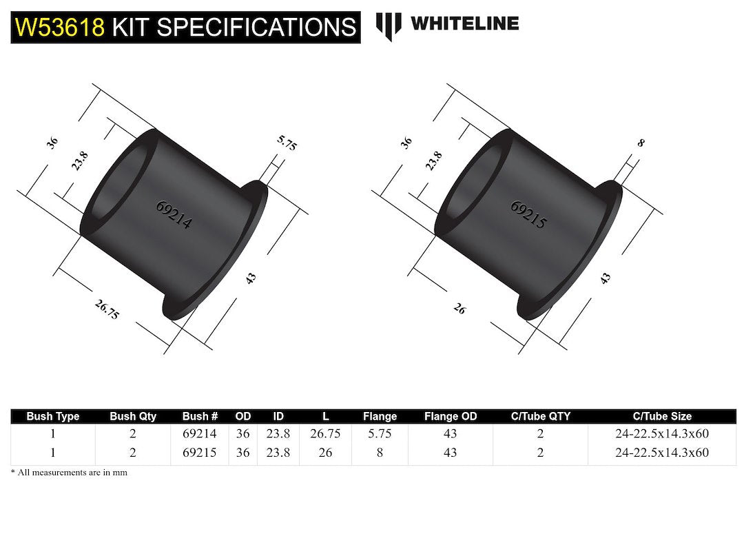 Product of Whiteline W53618 Control Arm Bushing
