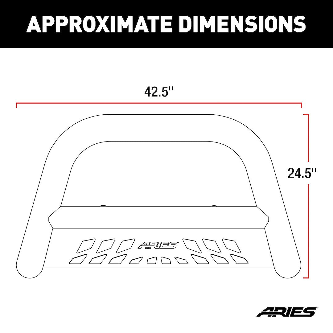 Product of Aries 35-3006 Bull Bar with skid plate