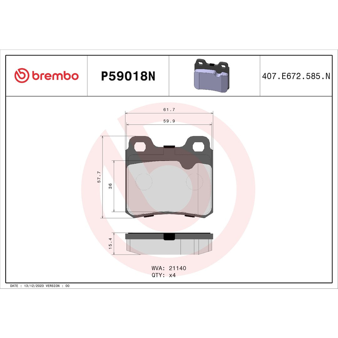 Brembo P59018n Brake Pad||p59018n_Drw.Jpg||87||brmp59018n||1753833