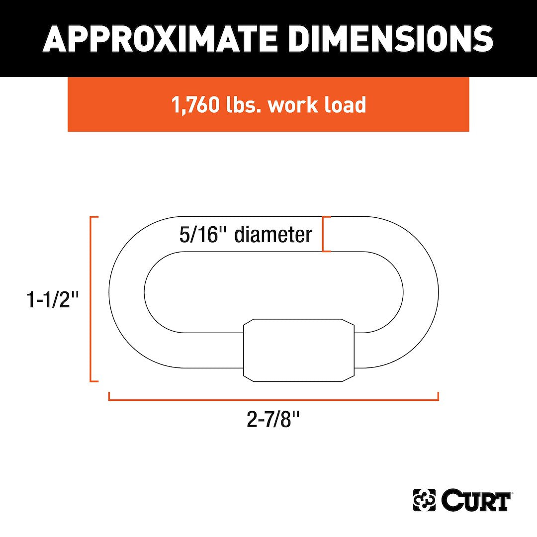 Curt 82901 Trailer Safety Chain Quick Link||82901_3008x1990_Ca.Jpg||88||c9382901||970995