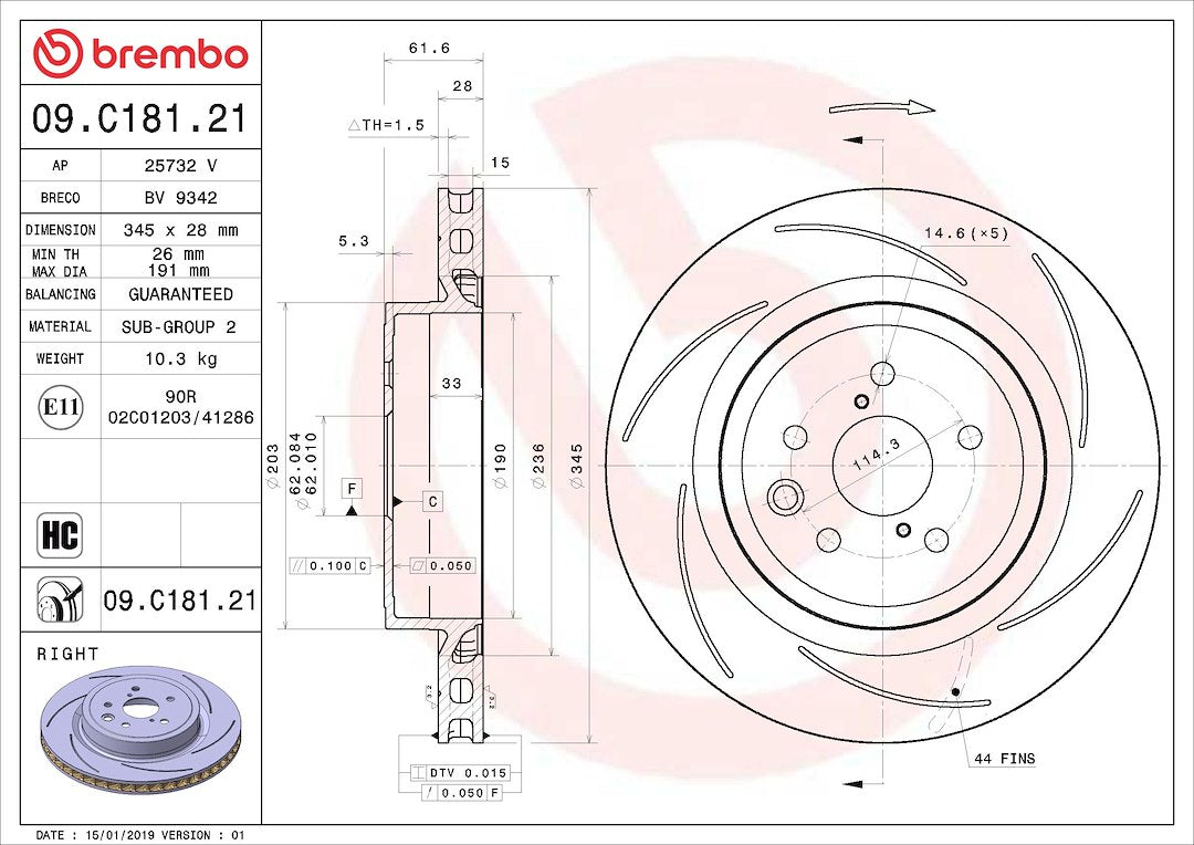 Brembo 09c18121c02 Brake Rotor||09c18121c02_4.Jpg||89||brm09c18121||1684272