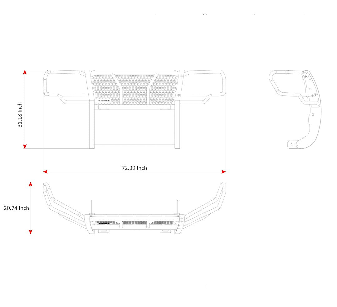 Black Horse Offroad Ru-Tota05-B-Plr Grille Guard||||94||blkrutota05bp||2008095