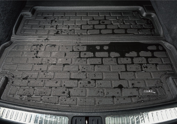 Product of 3D Mats M1TL0171309 Black Thermoplastic Rubber Of Carbon Fiber Texture Rear Top Cargo Area Cargo Area Liner