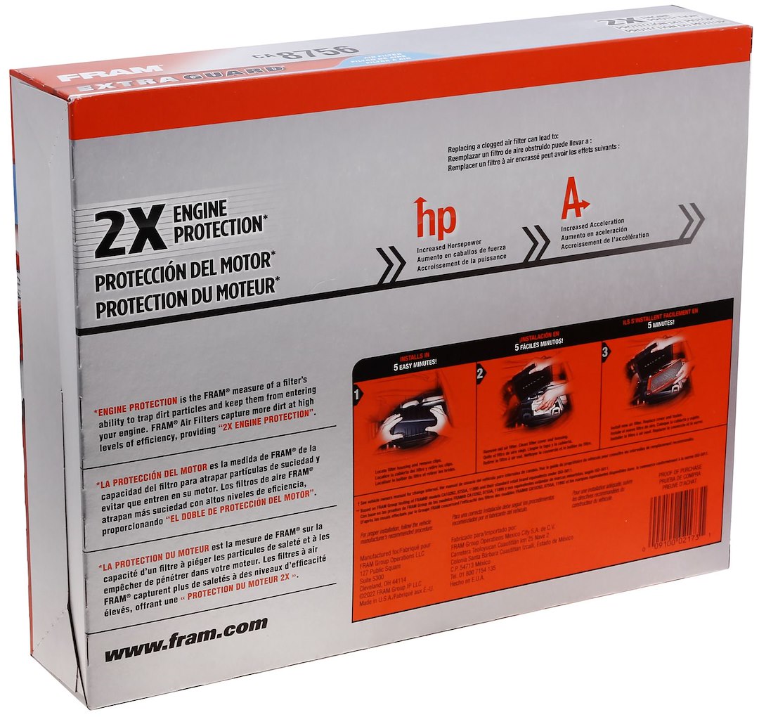 Product of Fram Filter CA8756 Extra Guard® OEM Disposable Air Filter