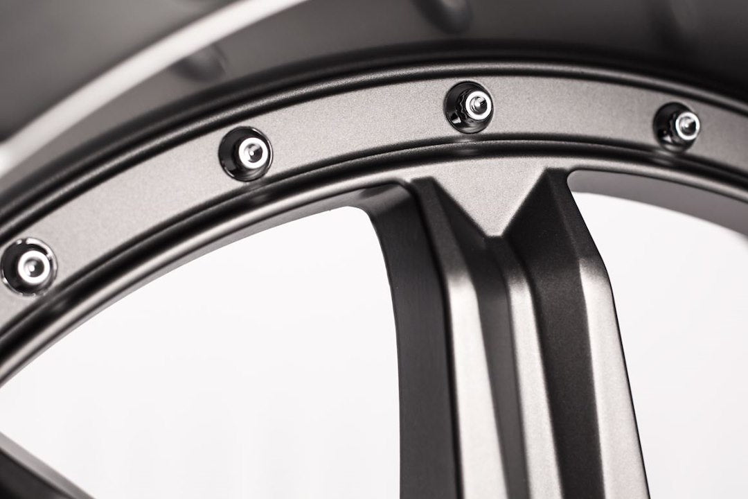 Product of Grid Wheels 17x9 Anthracite Gray With Black Lip Wheel - 5x5.00 Bolt Pattern