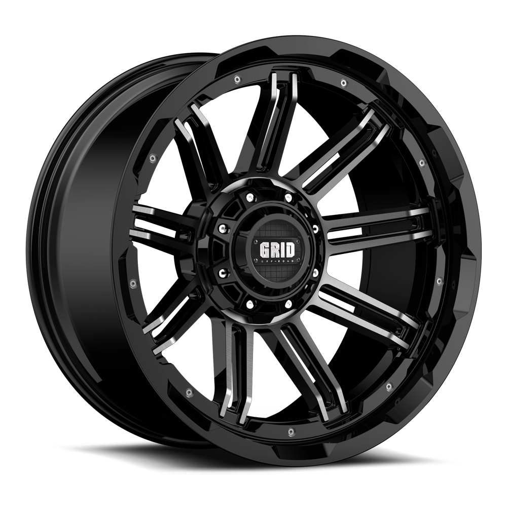 Product of Grid Wheels 22x10 Black With Natural Lip Wheel - 6x5.31 Bolt Pattern