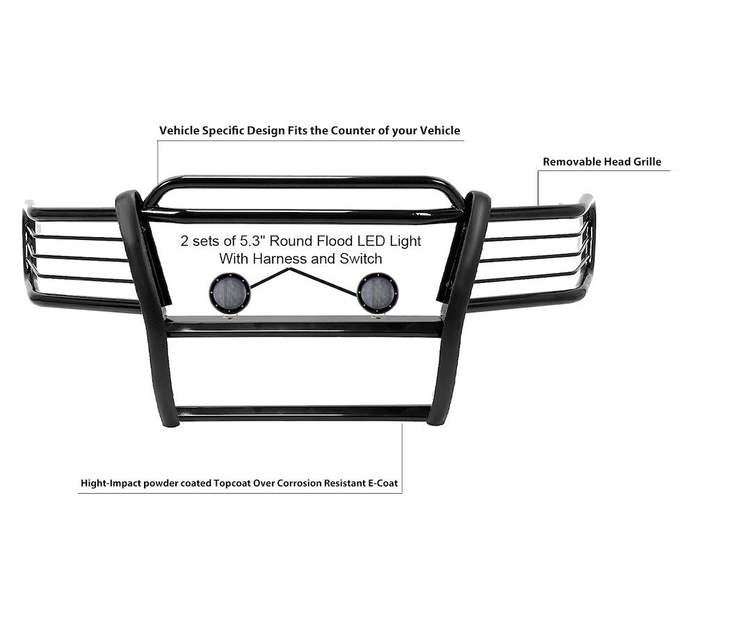 Product of Black Horse Offroad 17EB26MA-PLFB Grille Guard