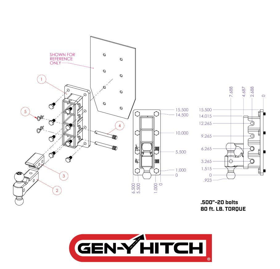Product of Gen-Y Hitch GH-3024 Receiver Trailer Hitch Ball Mount
